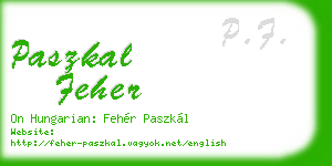 paszkal feher business card