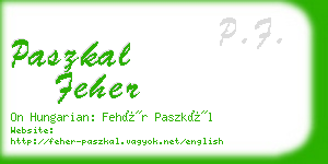 paszkal feher business card